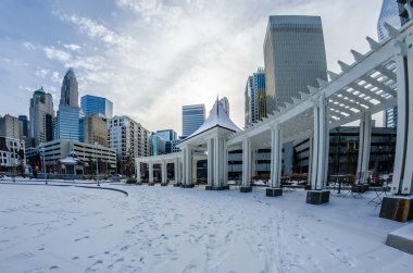 Charlotte North Carolina 'nın ender kış manzarası