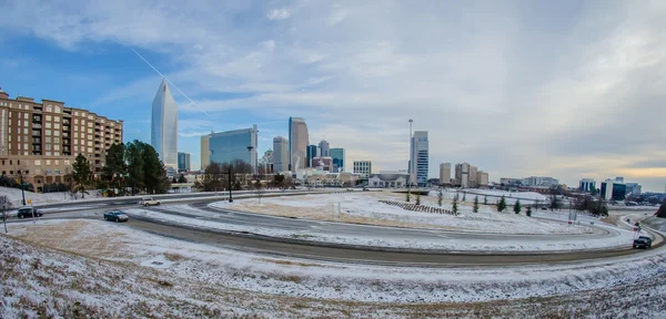 Charlotte nord carolina skyline in inverno — Foto Stock