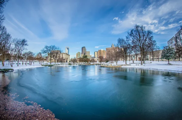 Charlotte North Carolina Marshall Park in de winter — Stockfoto