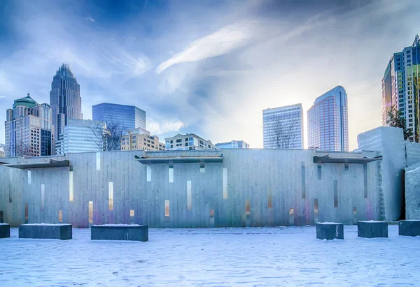 Cenário de inverno raro em torno de charlotte carolina do norte — Fotografia de Stock