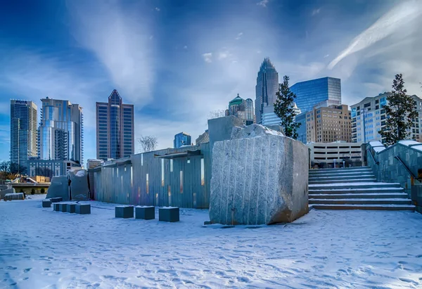 Raros paisajes de invierno alrededor de Charlotte North Carolina — Foto de Stock