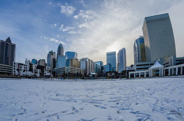 Charlotte North Carolina 'nın ender kış manzarası
