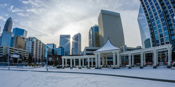 Rzadkie krajobrazy zimowe wokół Charlotte Północnej Karoliny — Zdjęcie stockowe