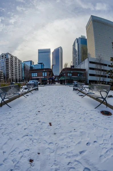 Charlotte North Carolina 'nın ender kış manzarası — Stok fotoğraf