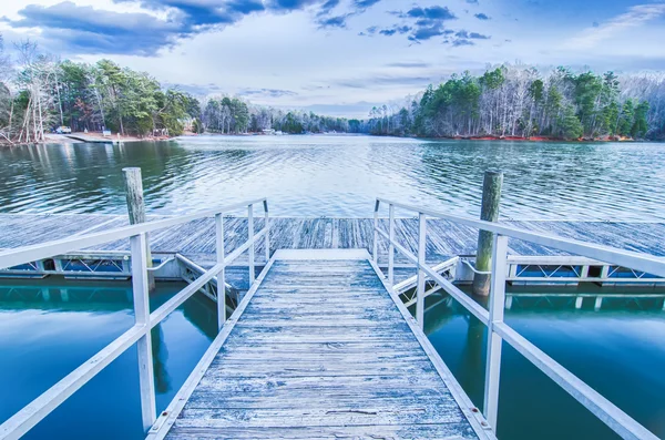 Sunset over lake wylie at a dock — Stock Photo, Image