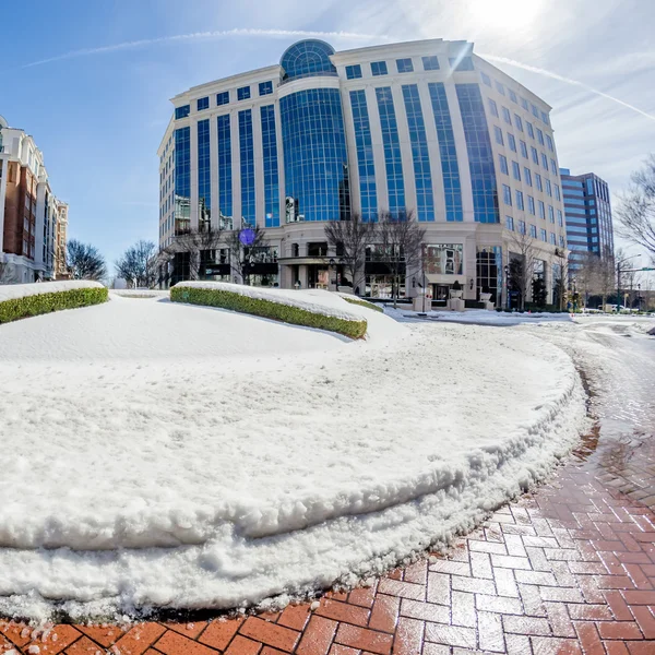 Zima sceny uliczne miasto Piemont centrum charlotte, nc — Zdjęcie stockowe