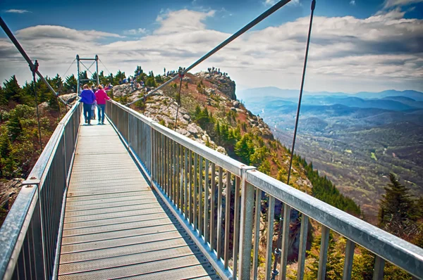 Op de top van grootvader berg mijl hoge brug in nc — Stockfoto