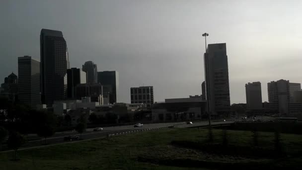 Amanecer por la mañana en una ciudad de Charlotte nc usa — Vídeos de Stock