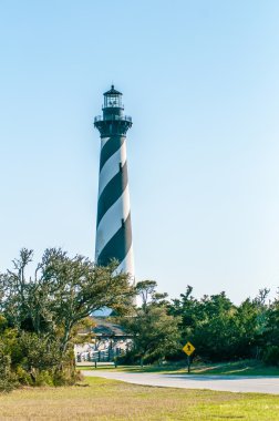 diagonale zwarte en witte strepen markeren de Kaap hatteras lighthou