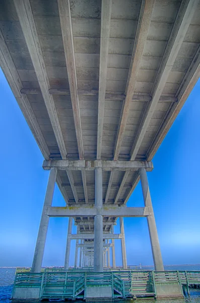 Landschap in de buurt van roanoke geluid brug over de buitenste banken — Stockfoto