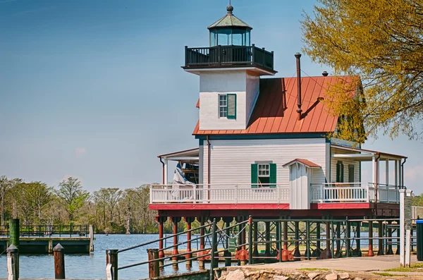イーデントン ロアノーク川灯台ノースカロライナ州の町 — ストック写真