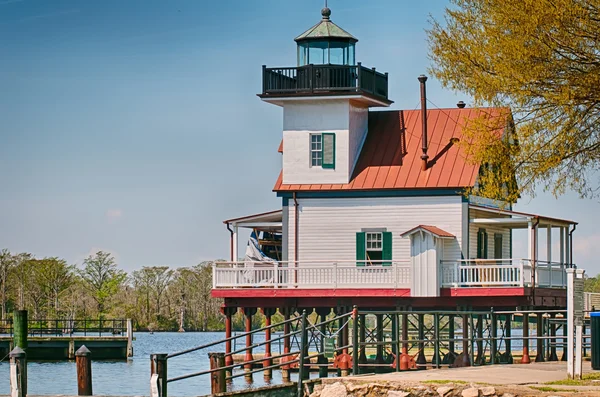 Cidade de Edenton roanoke rio farol em nc — Fotografia de Stock