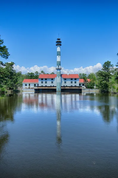 Sjön mattamuskeet fyr norra Carolina — Stockfoto