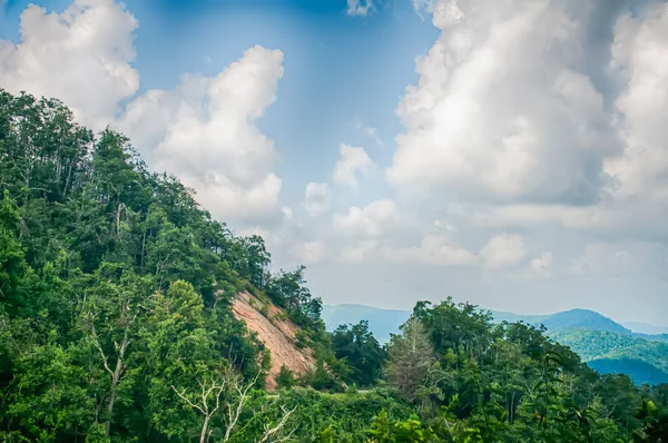 Вид с вершины скалы Чимни возле Ашевилла, Северная Каролина — стоковое фото
