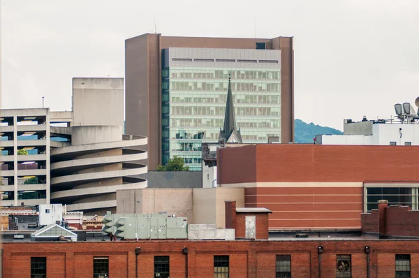 Roanoke virginia horizonte de la ciudad en un día soleado — Foto de Stock