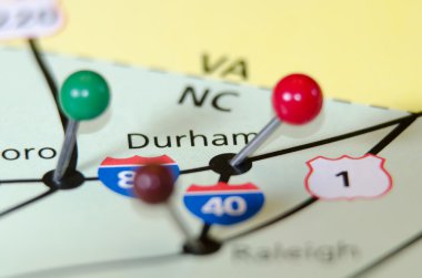 Durham north carolina pin diğer harita