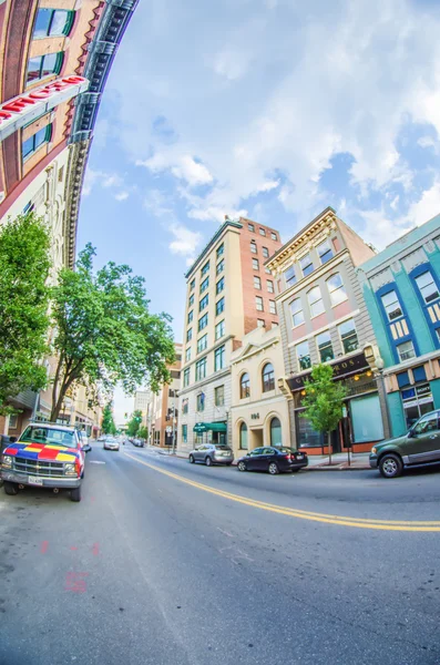 Roanoke virginia panoramę w dolinie górskiej — Zdjęcie stockowe