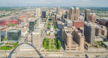 Havadan görünümü olan şehir, saint louis, missouri inci görüldüğü gibi