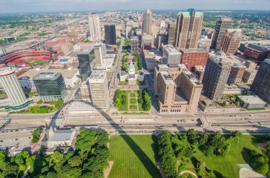 Havadan görünümü olan şehir, saint louis, missouri inci görüldüğü gibi