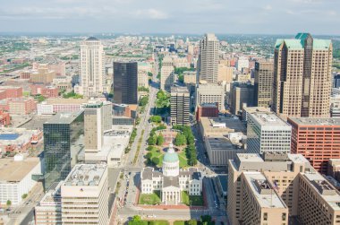 Havadan görünümü olan şehir, saint louis, missouri inci görüldüğü gibi