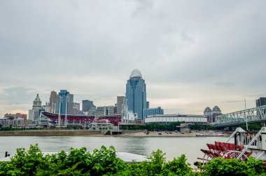 Cincinnati manzarası ve tarihi john a. roebling süspansiyon brid