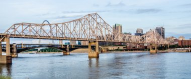 eads bridge, and martin luther king bridge as seen from the Miss clipart