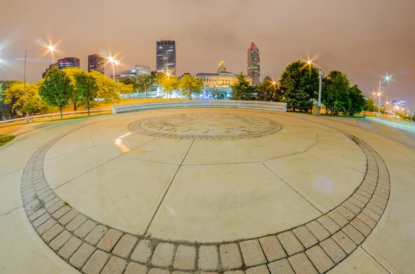 Cleveland Śródmieście w pochmurny dzień — Zdjęcie stockowe