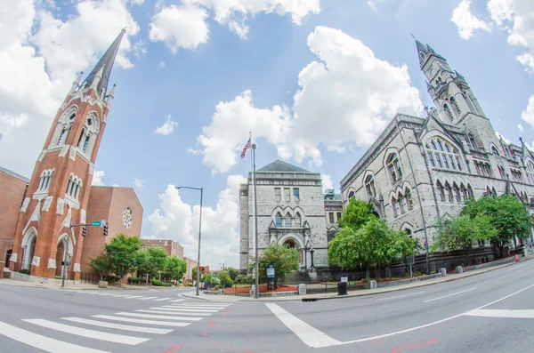 Nashville, tennessee centra Panorama a ulice — Stock fotografie