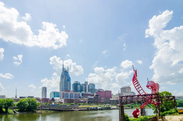 Nashville, tennessee centra Panorama a ulice — Stock fotografie