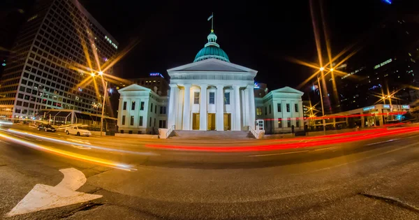 St. louis downtown panoramę budynków nocą — Zdjęcie stockowe