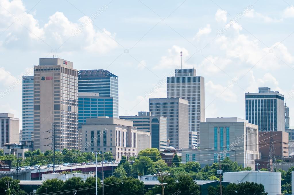 Nashville, Tennessee downtown skyline and streets