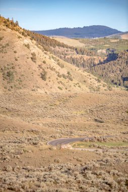 Yellowstone 'daki Mamut Kaplıcaları' nın güzel manzarası