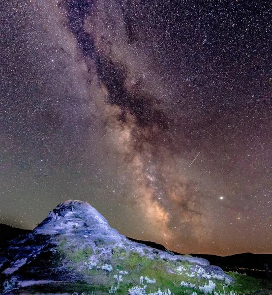 Soda Bute Milky Way Sky Yellowstone Park — Stock Photo, Image