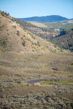 Yellowstone 'daki Mamut Kaplıcaları' nın güzel manzarası