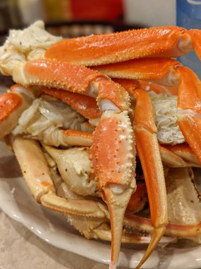 Kral kar Yengeç bacakları closeup yemeye hazır