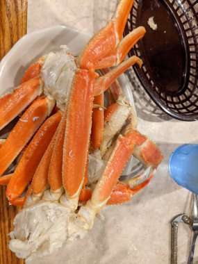 Kral kar Yengeç bacakları closeup yemeye hazır