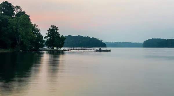 Schöner Sonnenaufgang Hartwellsee Süden Carolina — Stockfoto