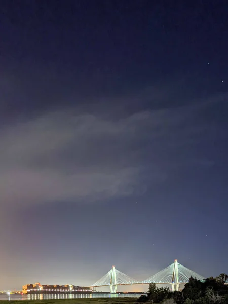 Arthur Ravenel Brücke Abend — Stockfoto