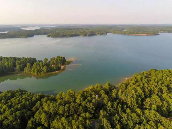 Günbatımında Hartwell Gölü Nün Üzerindeki Hava Sahası Güney Carolina Georgia — Stok fotoğraf