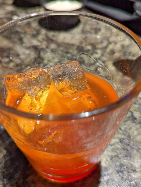 Homemade Old Fashioned Cocktail Ice — Stock Photo, Image