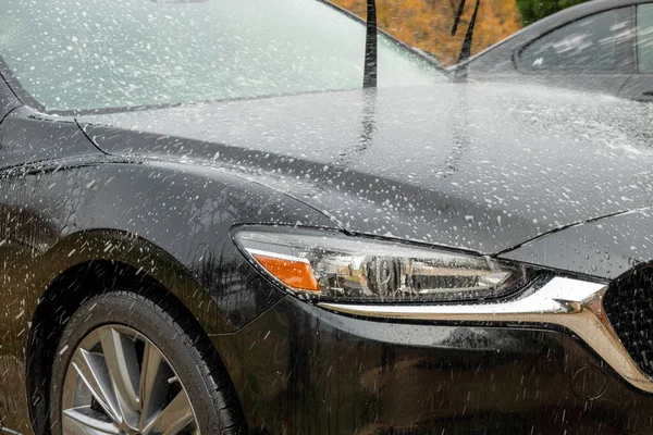 Auto Wassen Schoonmaken Voor Bereiden Detail — Stockfoto