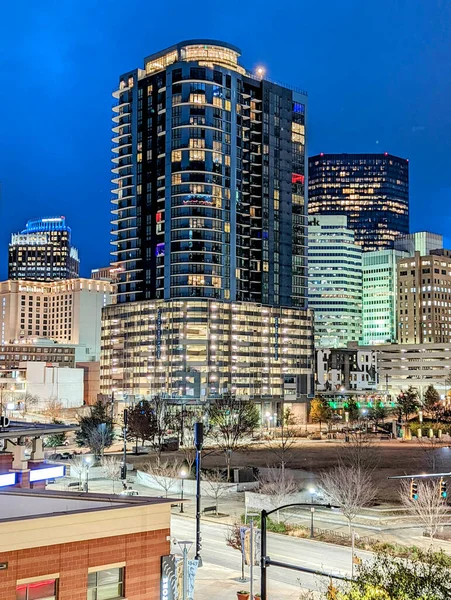 Alba Del Mattino Presto Sopra Charlotte Città Skyline Centro — Foto Stock