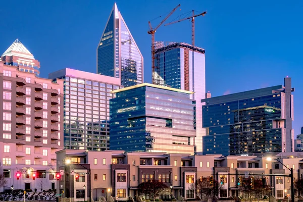 Charlotte North Carolina City Skyline Winding Storm — Stockfoto