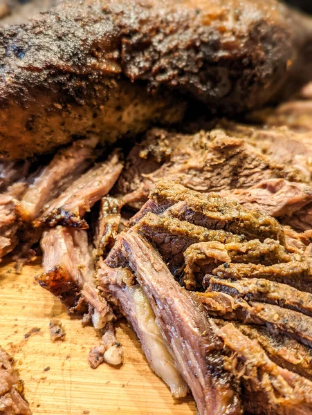 Hemlagad Rökt Barbecue Beef Brisket — Stockfoto