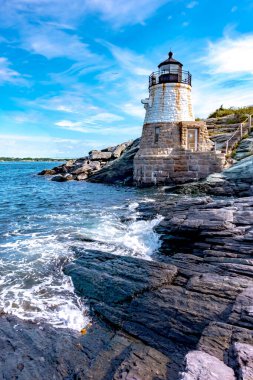 Castle Hill Deniz Feneri, Newport, Rhode Island Manzarası