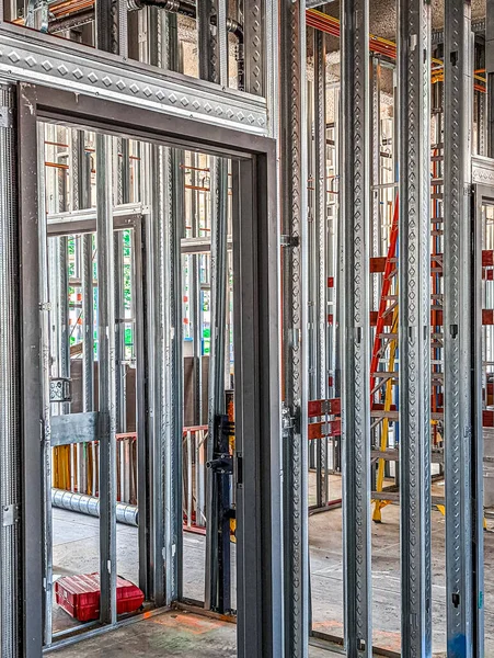 Metal Stud Framing Commercial Space — Stock Photo, Image