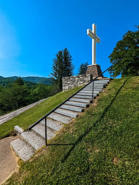 Sjön Junaluska Cross Västra North Carolina — Stockfoto