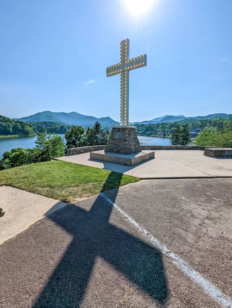 Lake Junaluska Cruz Oeste Carolina Norte — Fotografia de Stock