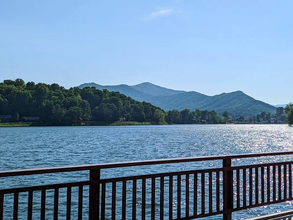 One Lane Bridge Lake Junaluska Dam Asheville Haywood County North — Stock Photo, Image