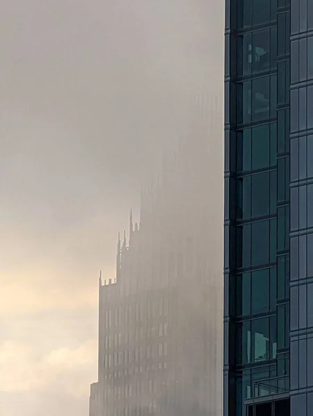 Схід Сонця Над Високогірними Будівлями Центрі Шарлотти — стокове фото